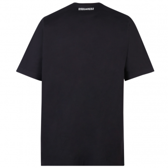 Dsquared2 MADE IN ITALY Spiegelbeeld print T-Shirt zwart